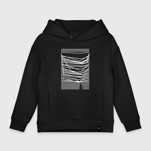 Детское худи Oversize хлопок Joy Division кот, цвет черный