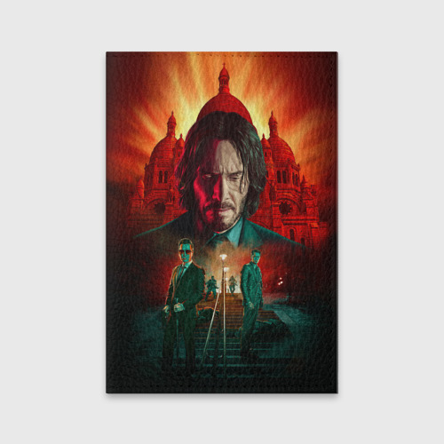 Обложка для паспорта матовая кожа John Wick catholic church Paris, цвет бирюзовый