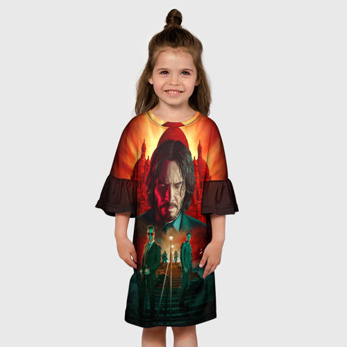 Детское платье 3D John Wick catholic church Paris, цвет 3D печать - фото 4