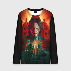 Мужской лонгслив 3D John Wick catholic church Paris