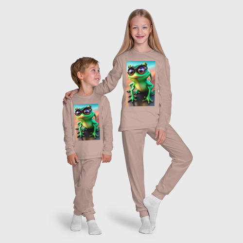 Детская пижама с лонгсливом хлопок с принтом Сумасшедшая лягушка, фото #5