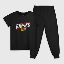 Детская пижама хлопок Чикаго Блэкхокс название команды и логотип