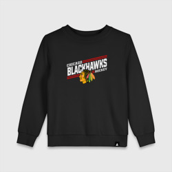 Детский свитшот хлопок Чикаго Блэкхокс название команды и логотип