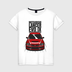 Женская футболка хлопок Mitsubishi Lancer Evo IX