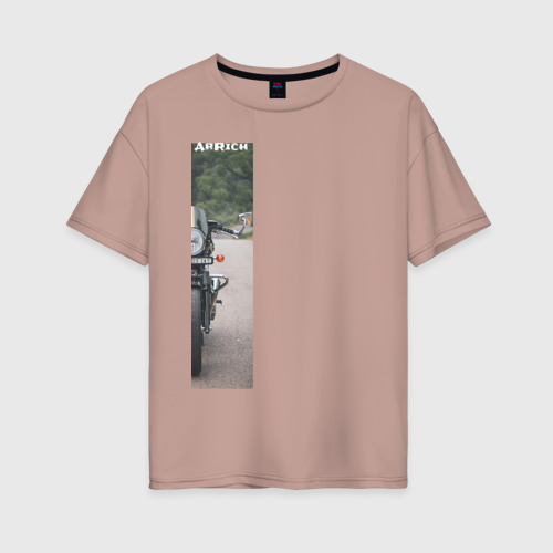 Женская футболка хлопок Oversize с принтом Moto Arrich, вид спереди #2