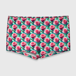 Узор из розовых роз – Мужские купальные плавки 3D с принтом купить со скидкой в -11%