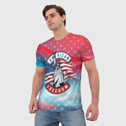 Мужская футболка 3D American    freedom - фото 2