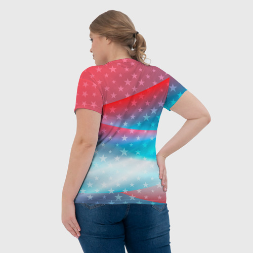 Женская футболка 3D American    freedom, цвет 3D печать - фото 7