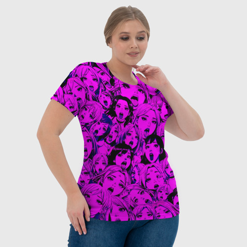 Женская футболка 3D с принтом Ahegao: Фиолетовый, фото #4