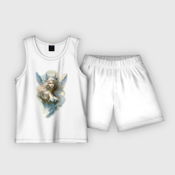 Детская пижама с шортами хлопок Царевна-Лебедь ангел - нейросеть