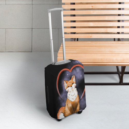 Чехол для чемодана 3D Милая лисица кицунэ, цвет 3D печать - фото 3