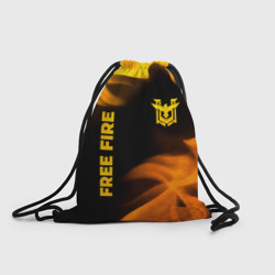 Рюкзак-мешок 3D Free Fire - gold gradient: надпись, символ