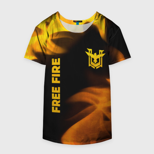 Накидка на куртку 3D Free Fire - gold gradient: надпись, символ, цвет 3D печать - фото 4