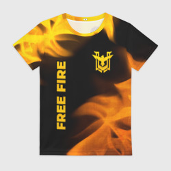 Женская футболка 3D Free Fire - gold gradient: надпись, символ