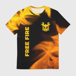 Мужская футболка 3D Free Fire - gold gradient: надпись, символ