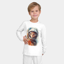 Детская пижама с лонгсливом хлопок Первый в космосе - Гагарин - фото 2