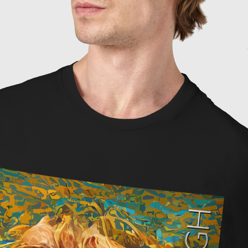 Мужская футболка хлопок Vincent van Gogh - self-portrait - neural network, цвет черный - фото 6