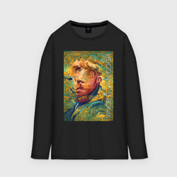 Abstract Vincent van Gogh - surrealism self-portrait  – Мужской лонгслив oversize хлопок с принтом купить
