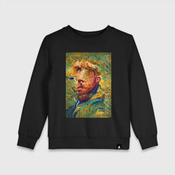 Abstract Vincent van Gogh - surrealism self-portrait  – Детский свитшот хлопок с принтом купить со скидкой в -13%