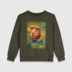 Abstract Vincent van Gogh - surrealism self-portrait  – Детский свитшот хлопок с принтом купить со скидкой в -13%