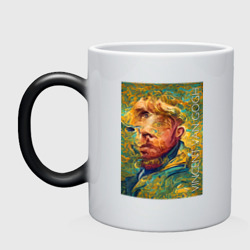 Abstract Vincent van Gogh - surrealism self-portrait  – Кружка хамелеон с принтом купить
