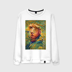 Abstract Vincent van Gogh - surrealism self-portrait  – Мужской свитшот хлопок с принтом купить со скидкой в -13%