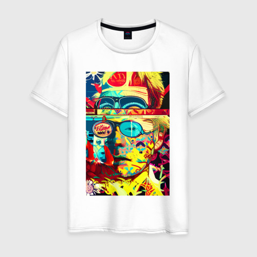Мужская футболка из хлопка с принтом Энди Уорхол - поп-арт - автопортрет, вид спереди №1