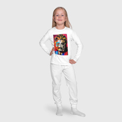 Пижама с принтом Tiger and Dali collage - collaboration для ребенка, вид на модели спереди №4. Цвет основы: белый