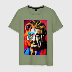 Tiger and Dali collage - collaboration – Мужская футболка хлопок с принтом купить со скидкой в -20%