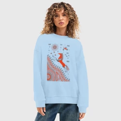 Женский свитшот oversize без начеса хлопок Мезенский конь - фото 2