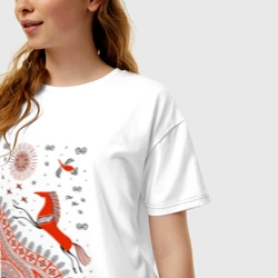 Женская футболка хлопок Oversize Мезенский конь - фото 2