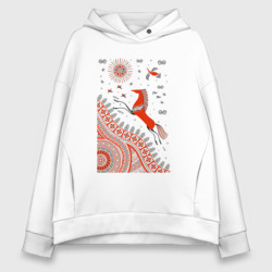 Женское худи Oversize хлопок Мезенский конь