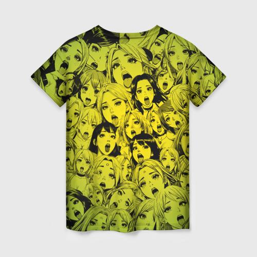 Женская футболка 3D с принтом Ahegao: Лайм, вид сзади #1