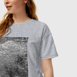 Женская футболка хлопок Oversize Чёрные пузыри - фото 2