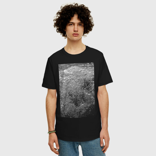 Мужская футболка хлопок Oversize Чёрные пузыри, цвет черный - фото 3