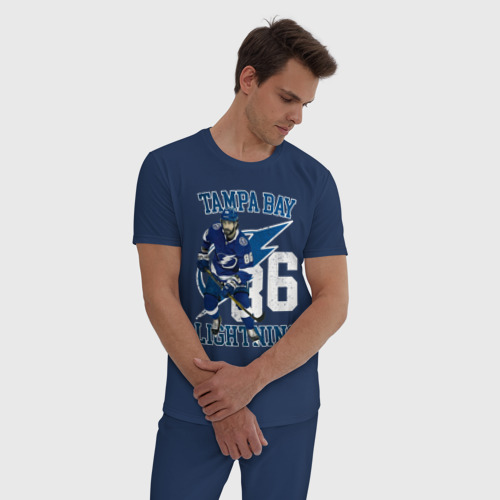Мужская пижама хлопок Кучеров Никита, цвет темно-синий - фото 3