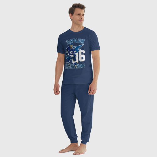 Мужская пижама хлопок Кучеров Никита, цвет темно-синий - фото 5