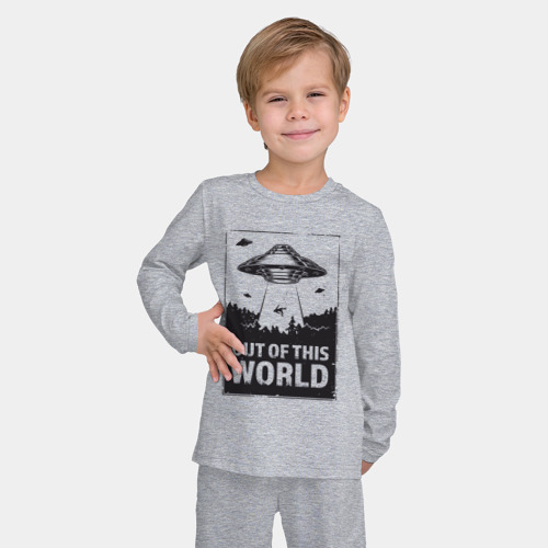 Детская пижама с лонгсливом хлопок с принтом Прочь из этого мира, фото на моделе #1