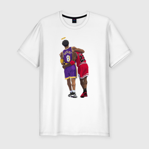 Мужская футболка хлопок Slim с принтом Bryant and Jordan, вид спереди #2
