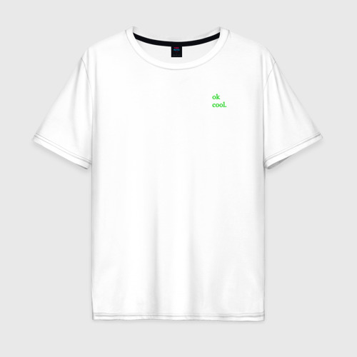 Мужская футболка хлопок Oversize Minimalism - ok cool, цвет белый