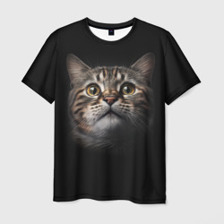 Мужская футболка 3D Крупная морда кота