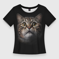 Женская футболка 3D Slim Крупная морда кота