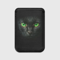 Картхолдер Magsafe магнитный Морда кота с зелеными глазами