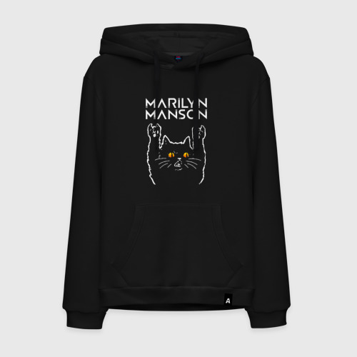 Мужская толстовка хлопок Marilyn Manson rock cat, цвет черный