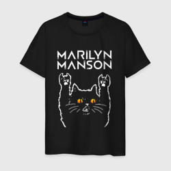 Мужская футболка хлопок Marilyn Manson rock cat