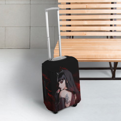 Чехол для чемодана 3D Готическая вампирша в демоническом стиле - фото 2