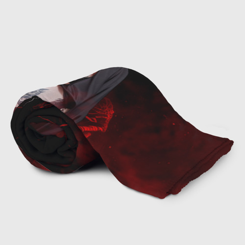 Плед 3D Готическая вампирша в демоническом стиле, цвет 3D (велсофт) - фото 2