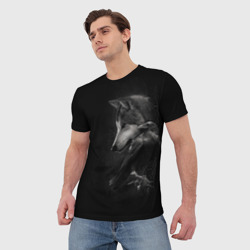 Мужская футболка 3D Волк и ворон - фото 2