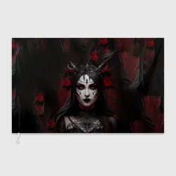 Флаг 3D Готическая женщина с рогами