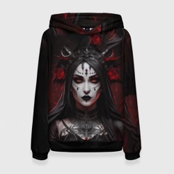 Женская толстовка 3D Готическая женщина с рогами